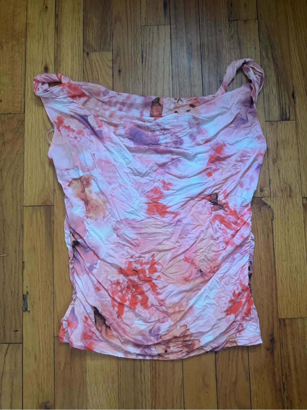 Abercrombie & Fitch Pink Floral Cowl Neck Top